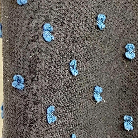 H&M Sheer Clip Dot Button Down High Neck Ruffle Detail Blouse - Picture 6 of 14